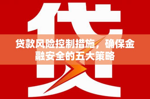 江北贷款风险控制措施，确保金融安全的五大策略