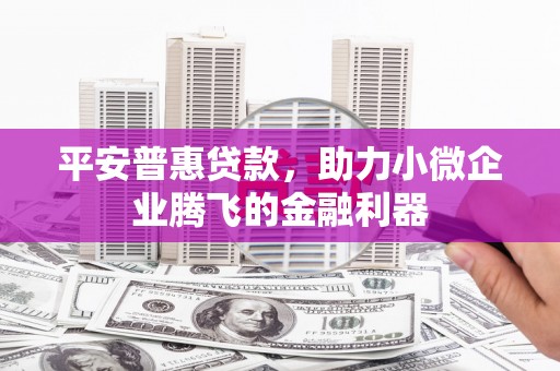 江北平安普惠贷款，助力小微企业腾飞的金融利器