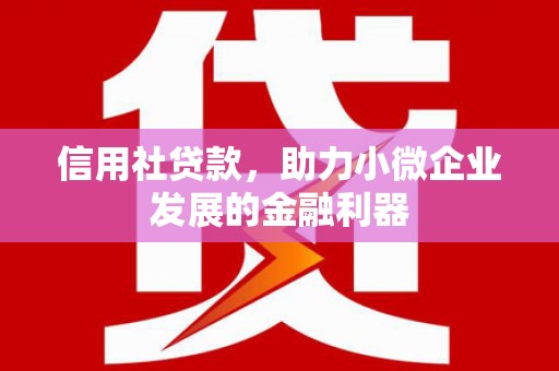 江北信用社贷款，助力小微企业发展的金融利器