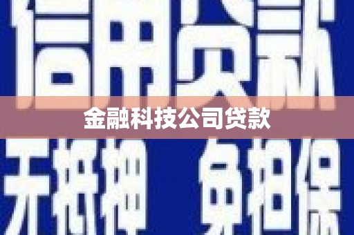江北金融科技公司贷款